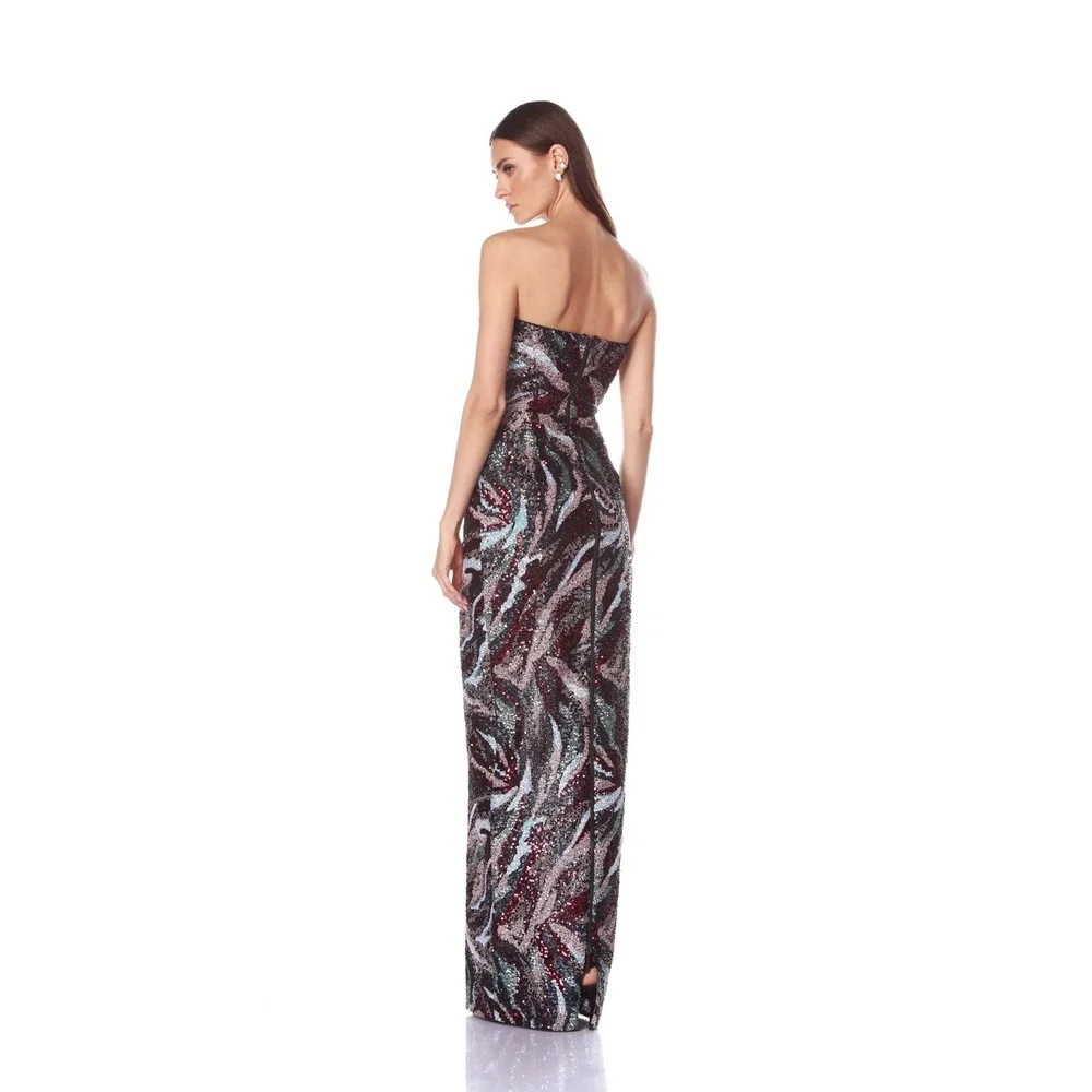 NEW Bronx and Banco Dahlia Pink Multi Strapless Maxi Dress $880 - Size Medium - Picture 4 of 16